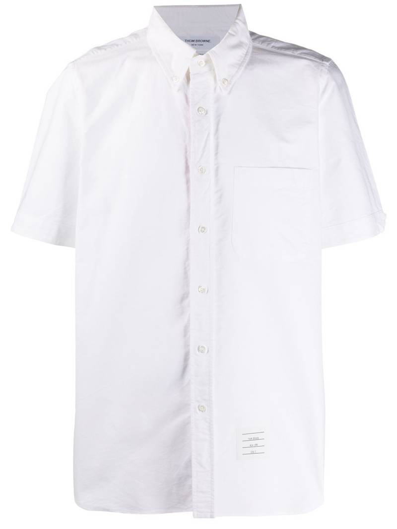 Thom Browne grosgrain-trim Oxford shirt - White von Thom Browne