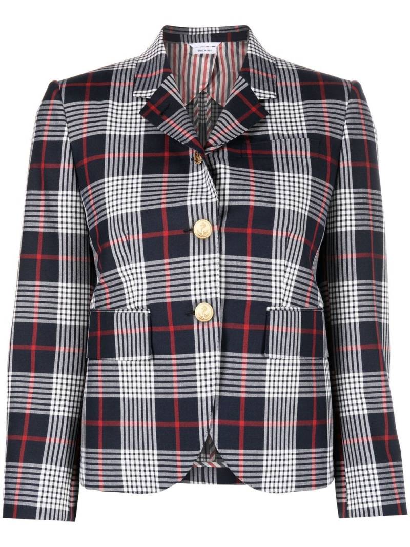 Thom Browne single-breasted checked blazer - Blue von Thom Browne