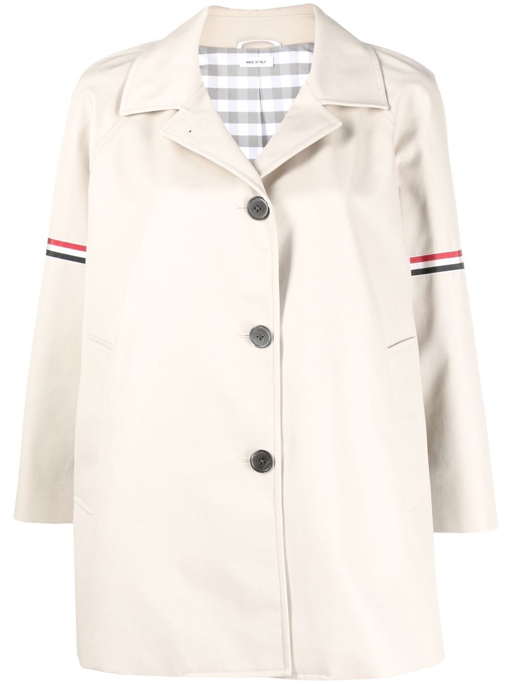 Thom Browne single-breasted short coat - Neutrals von Thom Browne