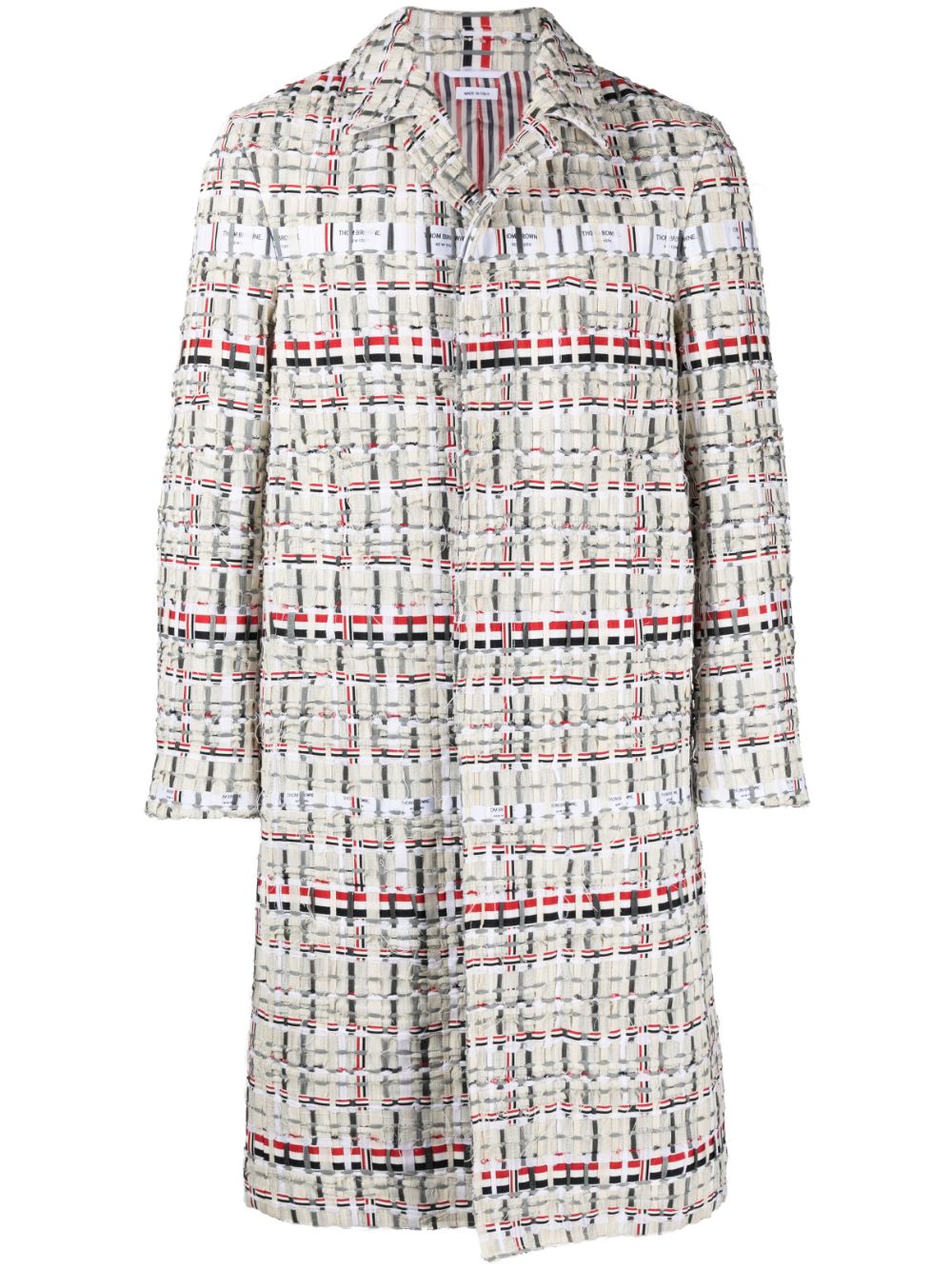 Thom Browne single-breasted tweed coat - Neutrals von Thom Browne