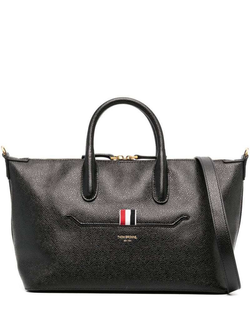 Thom Browne small leather tote bag - Black von Thom Browne