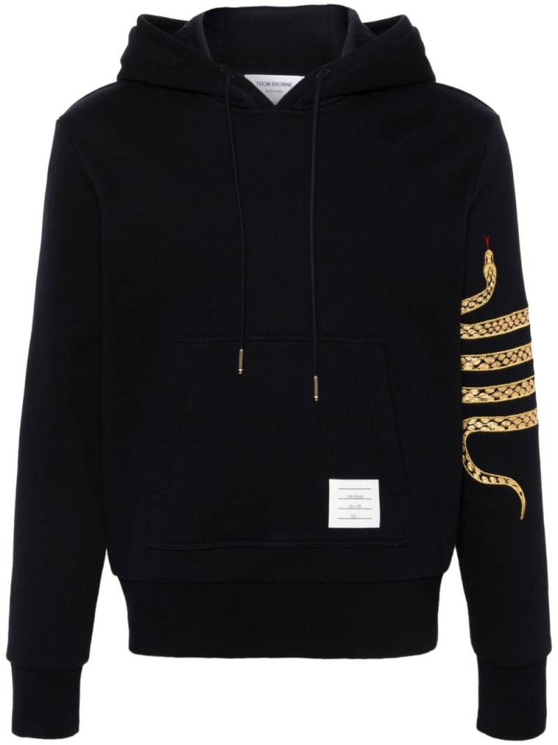 Thom Browne snake 4-Bar roll-neck hoodie - Blue von Thom Browne