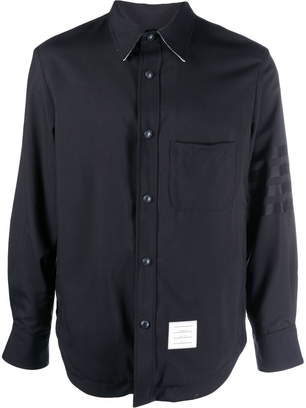 Thom Browne stripe-detail press-stud shirt - Blue von Thom Browne