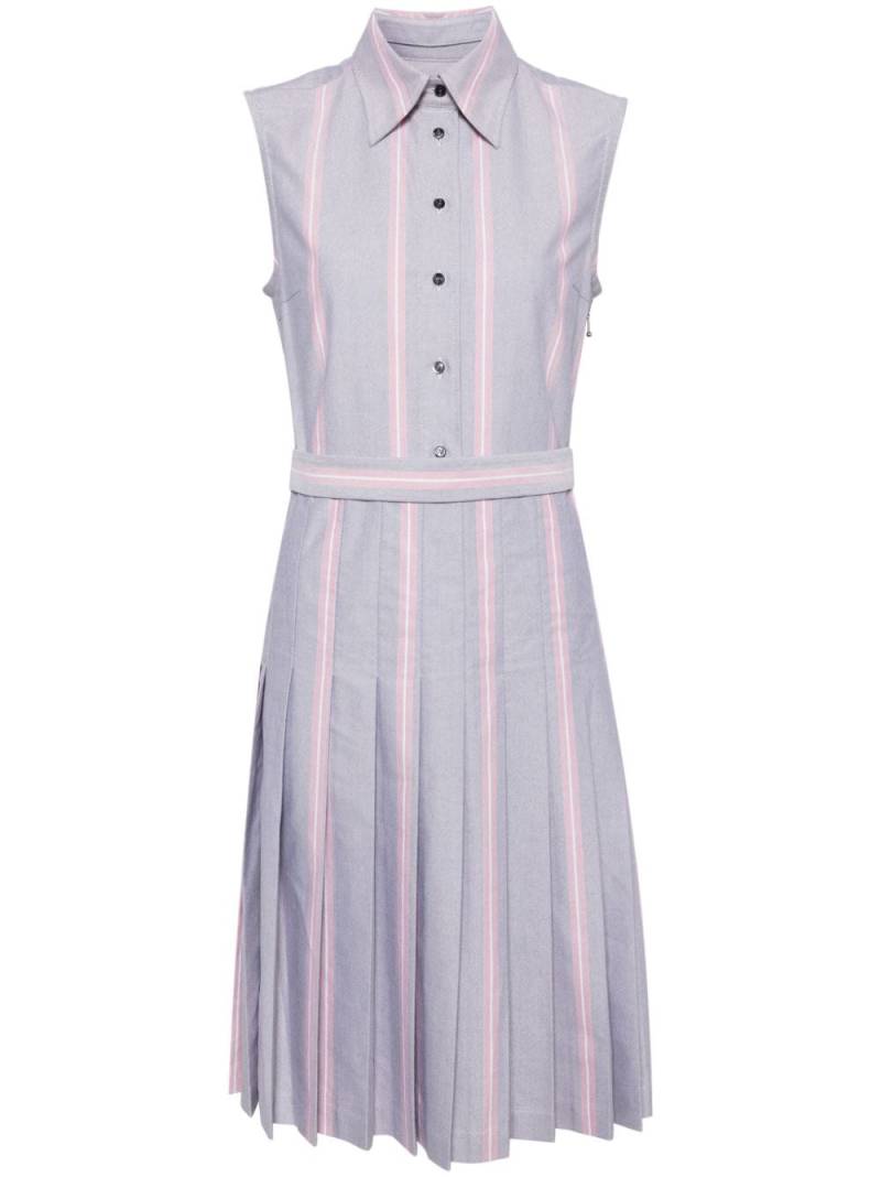 Thom Browne striped belted dress - Grey von Thom Browne