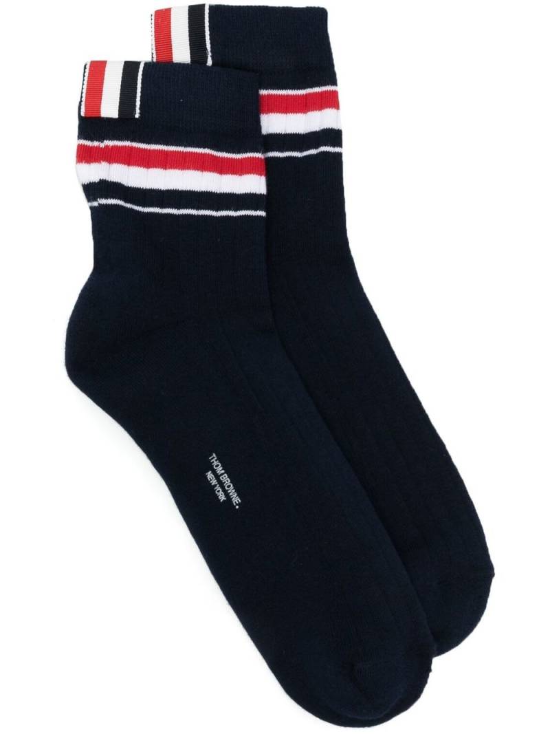 Thom Browne striped rib-knit socks - Blue von Thom Browne