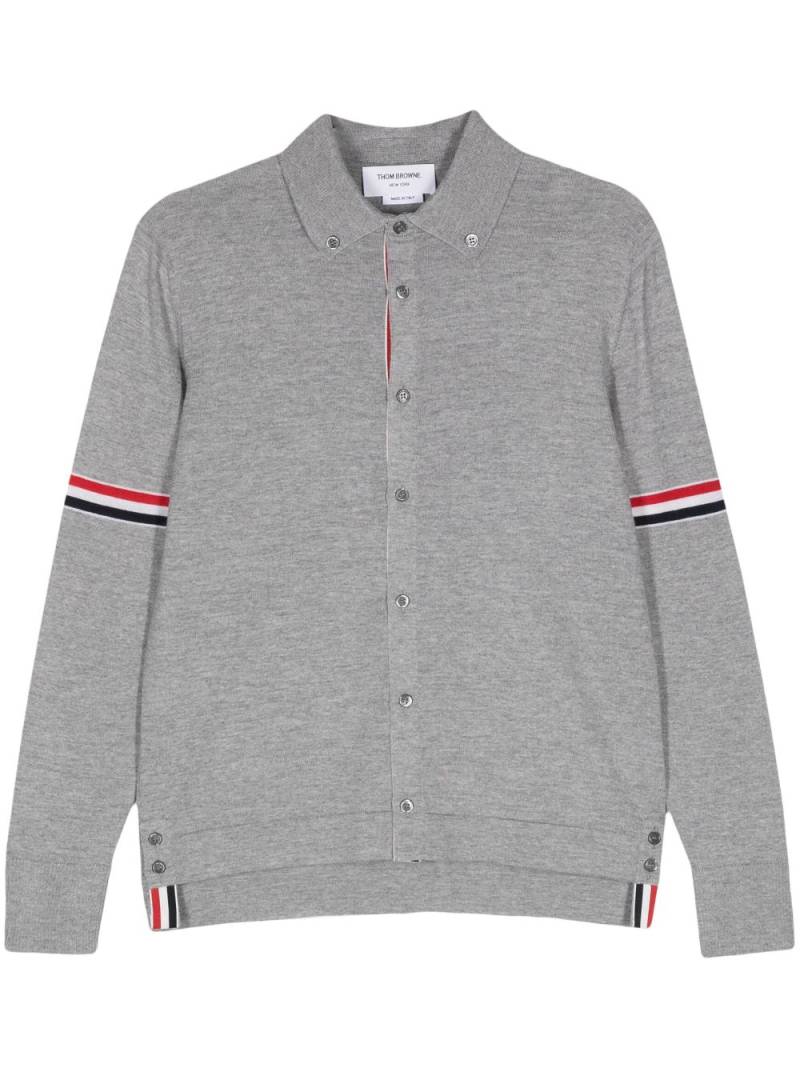 Thom Browne striped wool buttoned jumper - Grey von Thom Browne