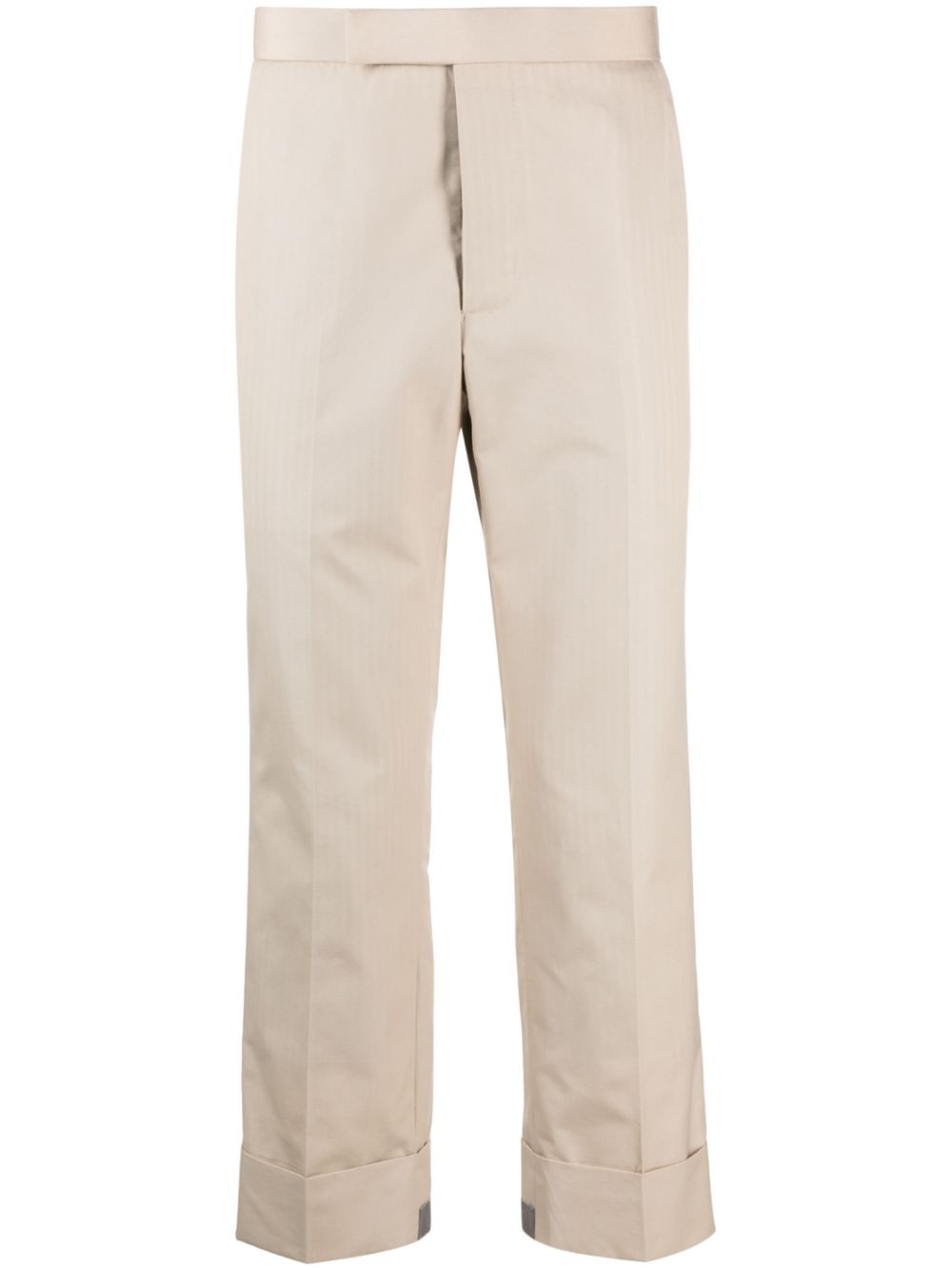 Thom Browne tailored cropped twill trousers - Neutrals von Thom Browne