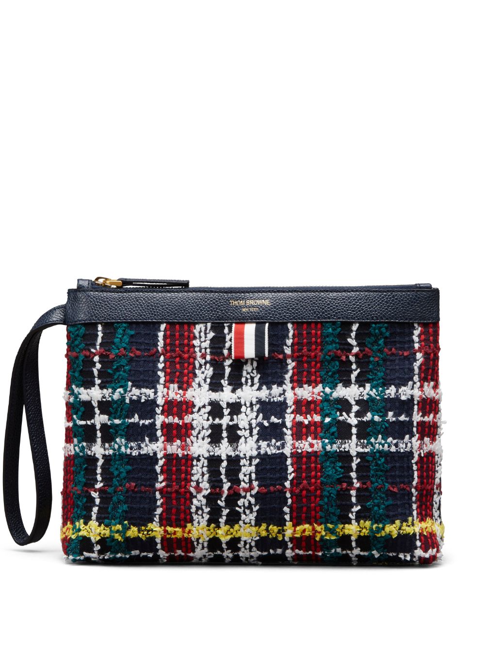 Thom Browne tartan makeup bag - Black von Thom Browne