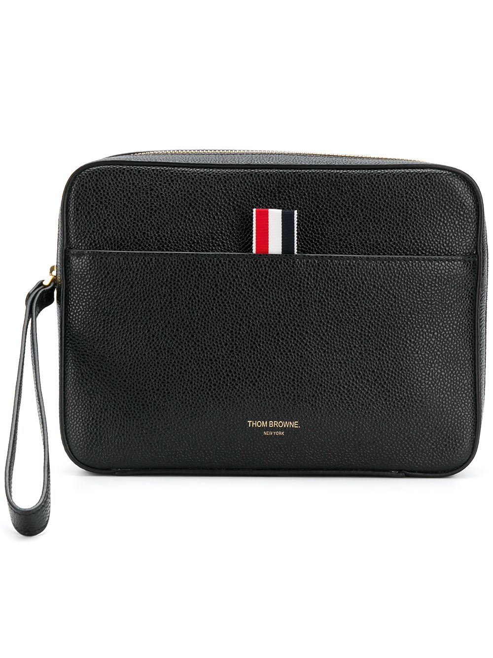 Thom Browne textured zip pouch - Black von Thom Browne