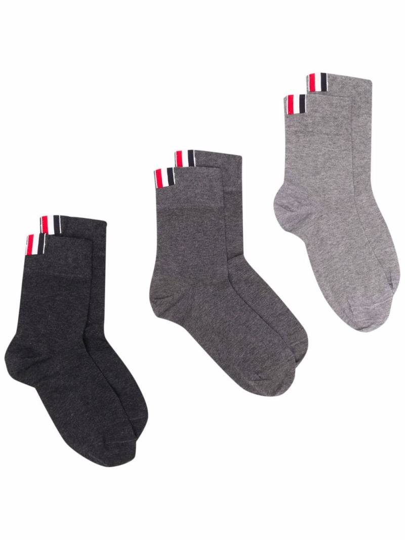 Thom Browne three-pack ankle-length socks - Grey von Thom Browne