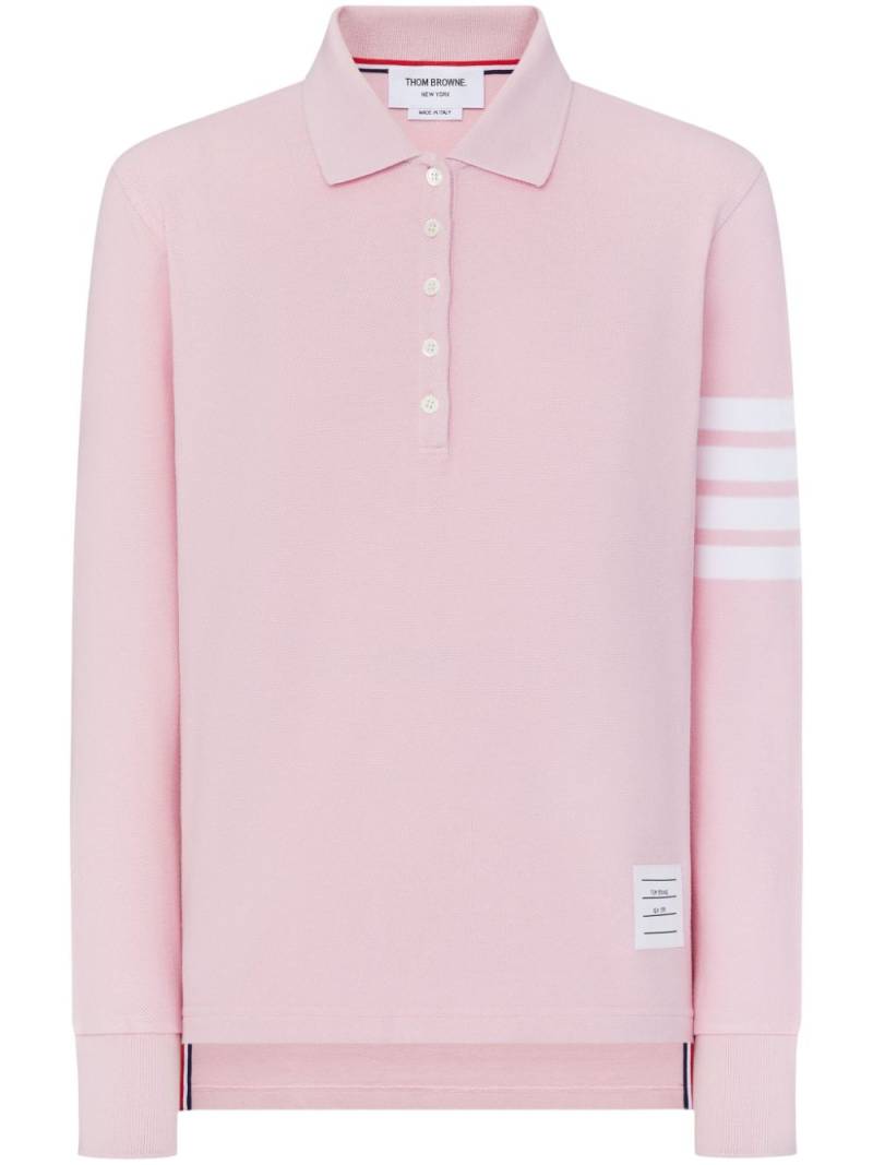 Thom Browne three-stripe long-sleeved polo shirt - Pink von Thom Browne