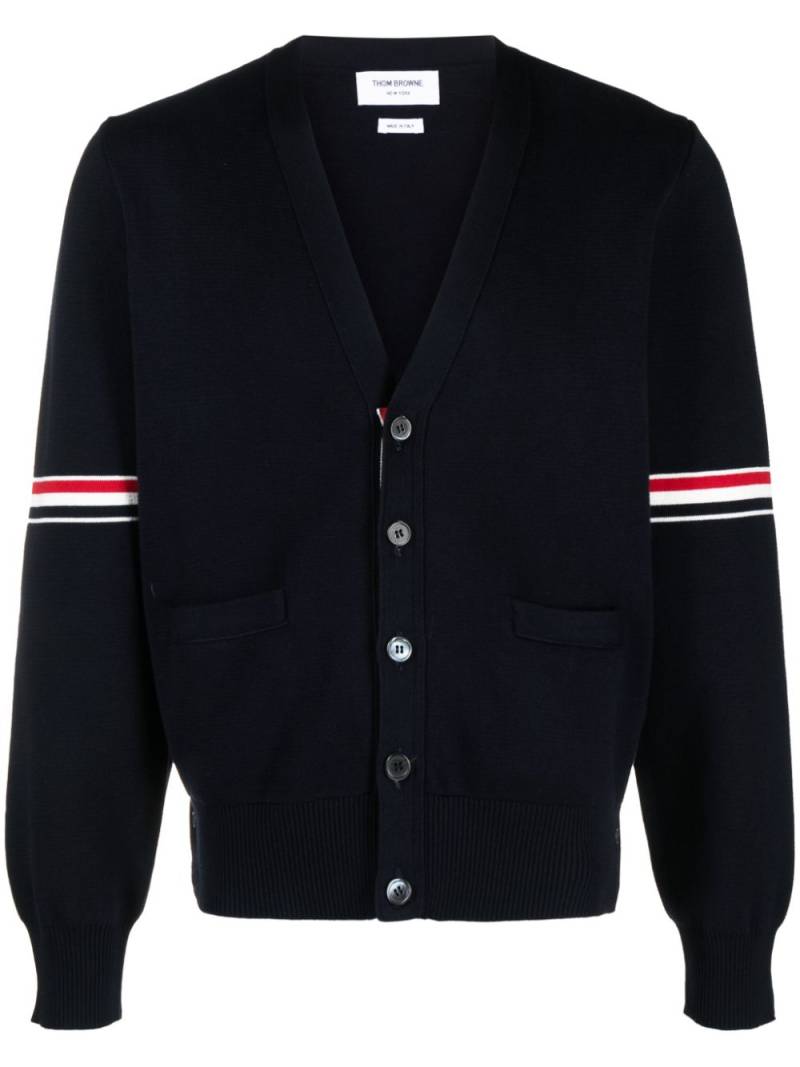 Thom Browne tricolour 4-Bar cardigan - Blue von Thom Browne