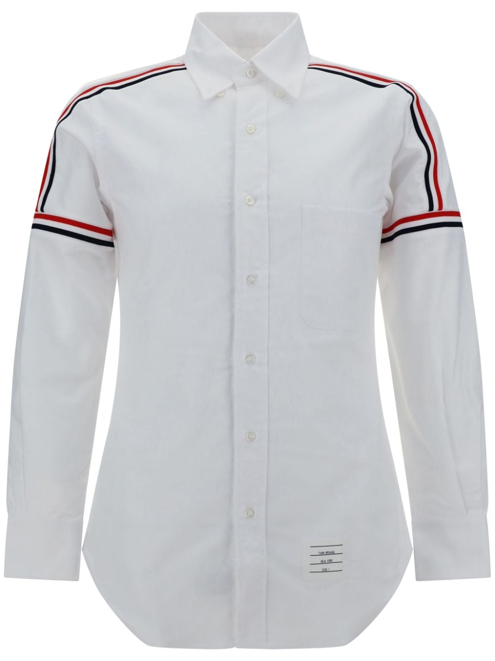 Thom Browne seamed elastic stripe Oxford shirt - White von Thom Browne