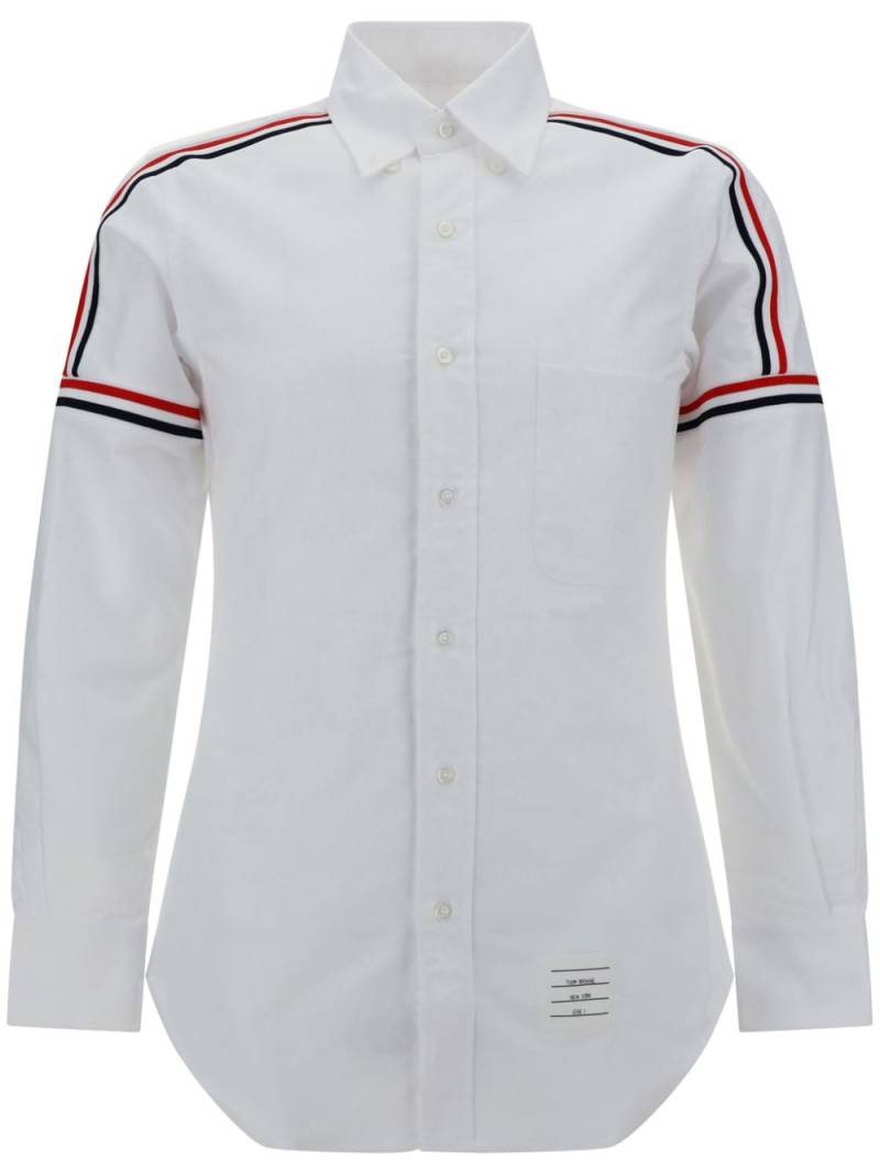 Thom Browne seamed elastic stripe Oxford shirt - White von Thom Browne