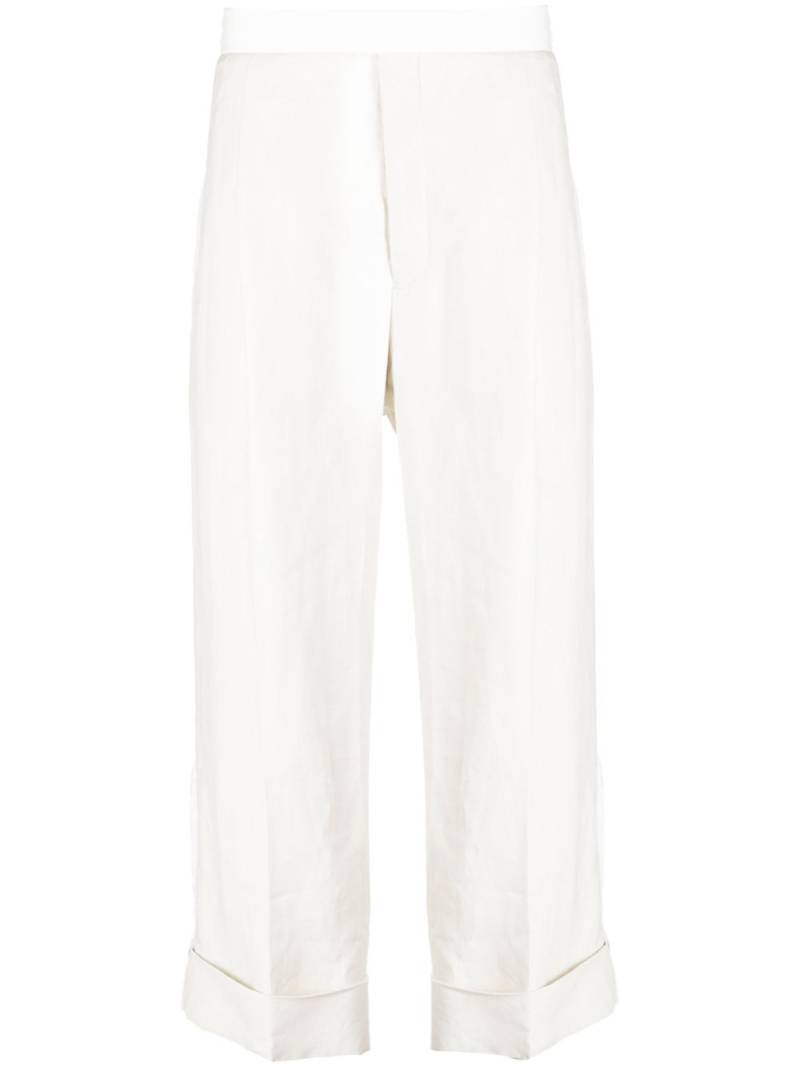 Thom Browne turn-up linen trousers - Neutrals von Thom Browne