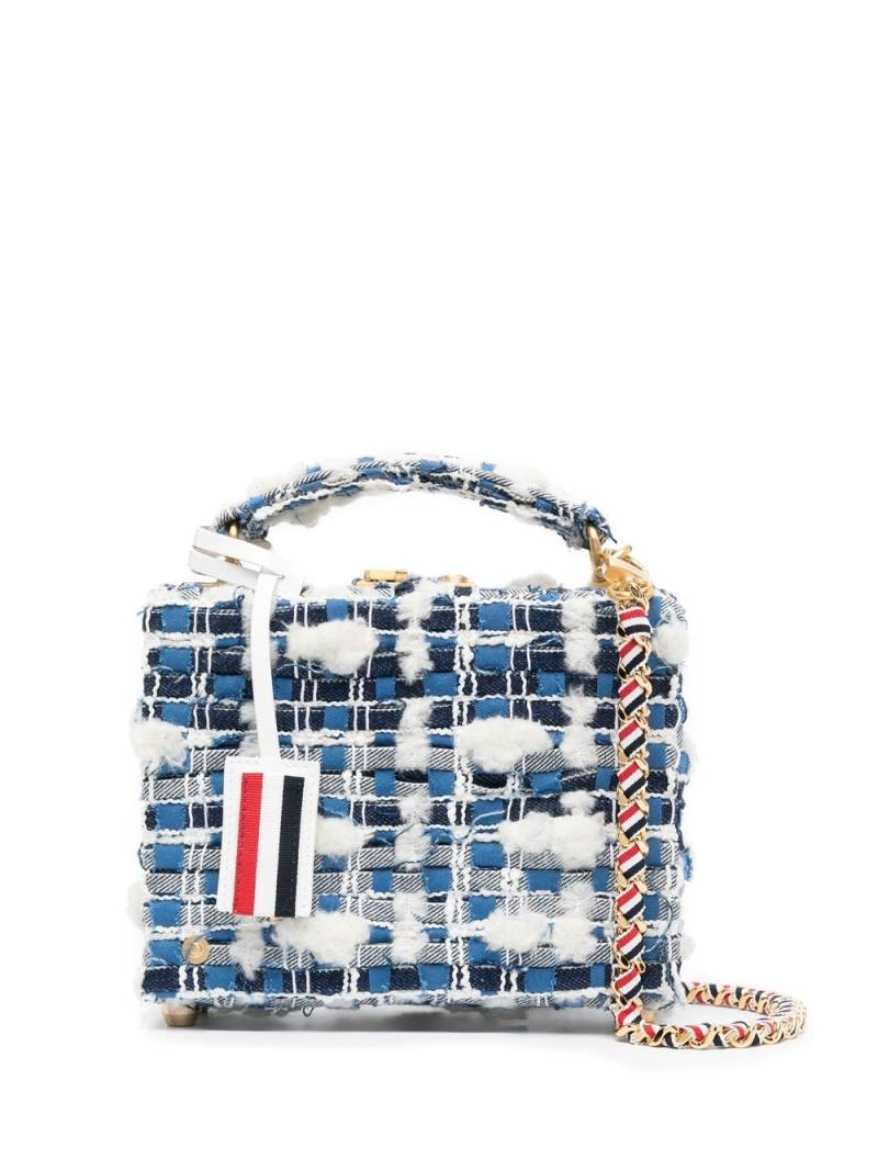 Thom Browne mini denim pouf tweed bag - Blue von Thom Browne