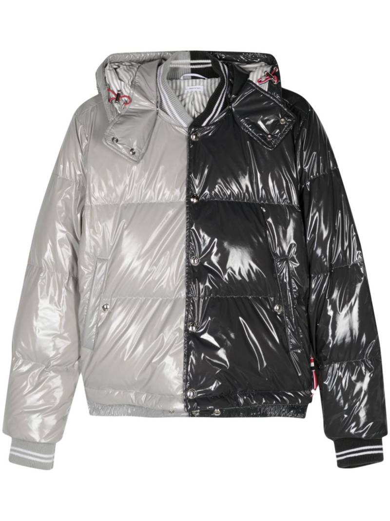 Thom Browne two-tone puffer jacket - Grey von Thom Browne