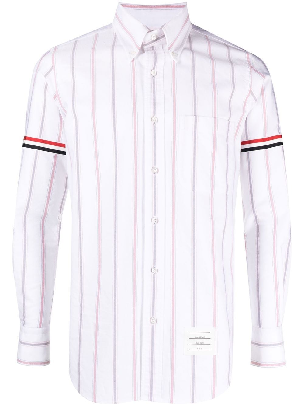 Thom Browne vertical-stripe pattern cotton shirt - White von Thom Browne