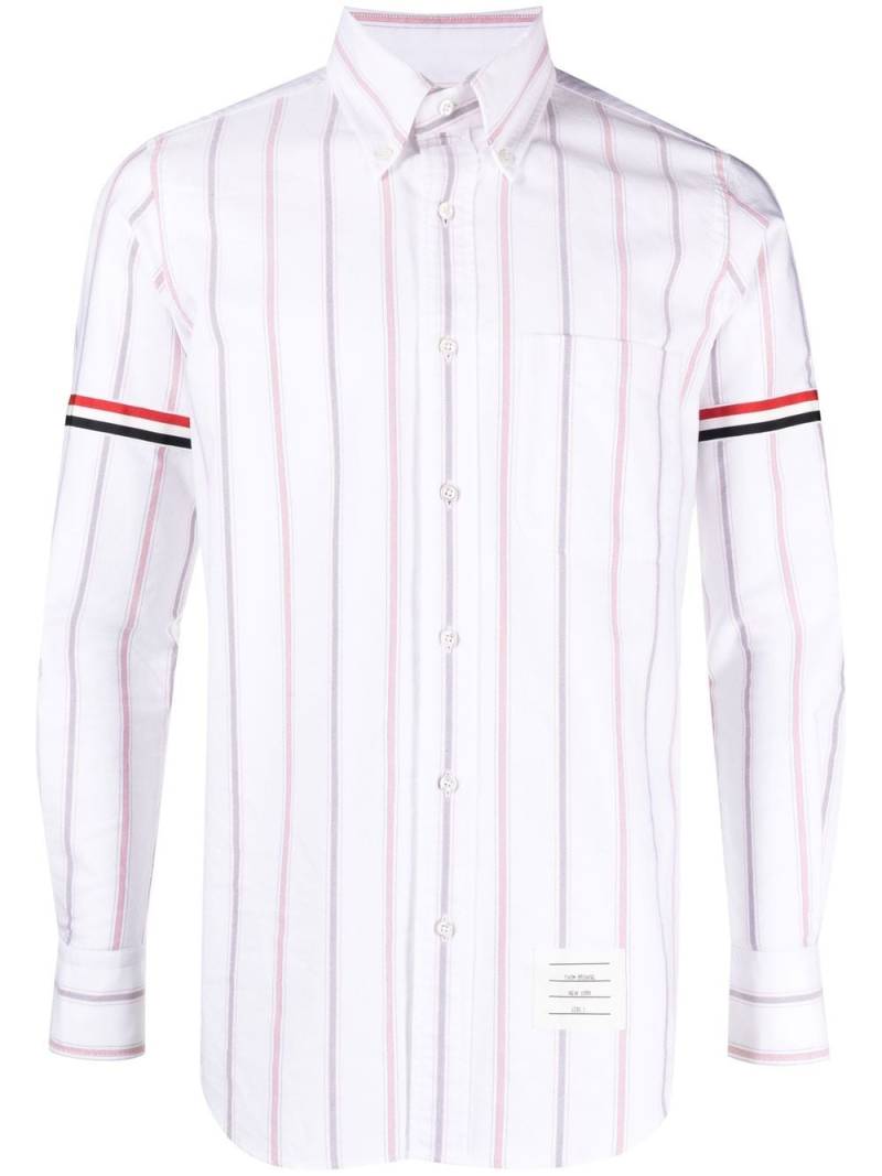 Thom Browne vertical-stripe pattern cotton shirt - White von Thom Browne