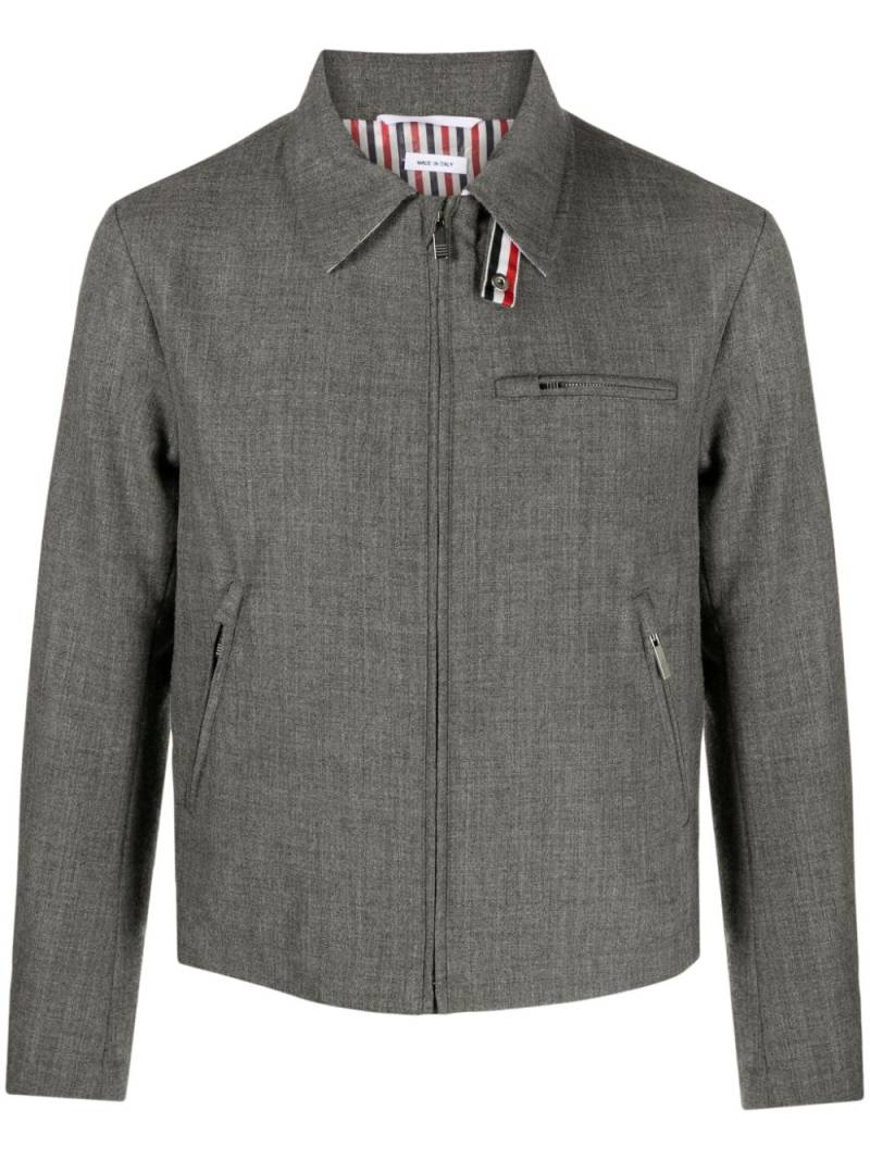 Thom Browne zip-up wool shirt jacket - Grey von Thom Browne