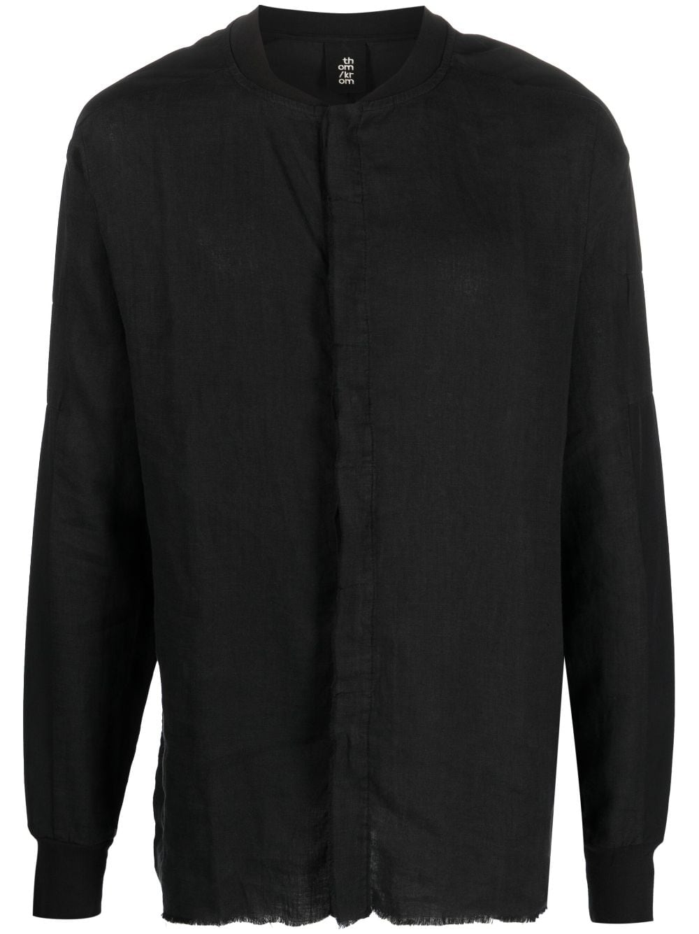 Thom Krom band collar linen shirt - Black