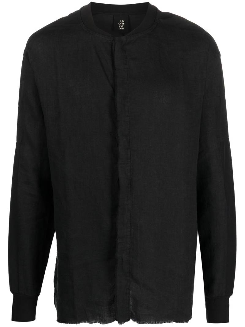 Thom Krom band collar linen shirt - Black von Thom Krom