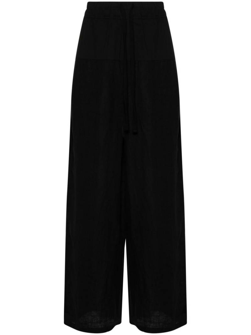 Thom Krom chambray linen wide trousers - Black von Thom Krom