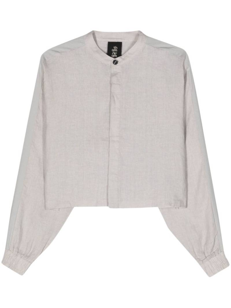 Thom Krom cropped linen shirt - Grey von Thom Krom