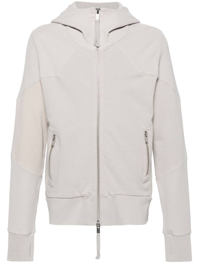 Thom Krom panelled zip-up hoodie - Silver von Thom Krom