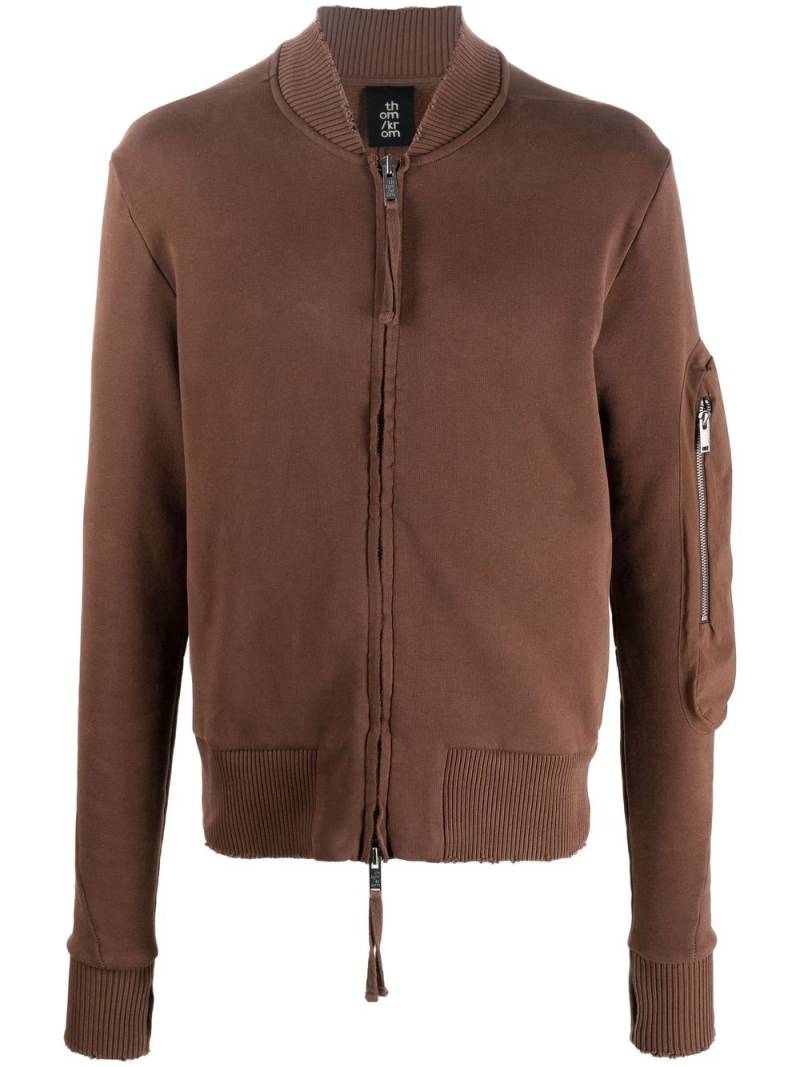 Thom Krom ribbed-knit deconstructed bomber jacket - Brown von Thom Krom