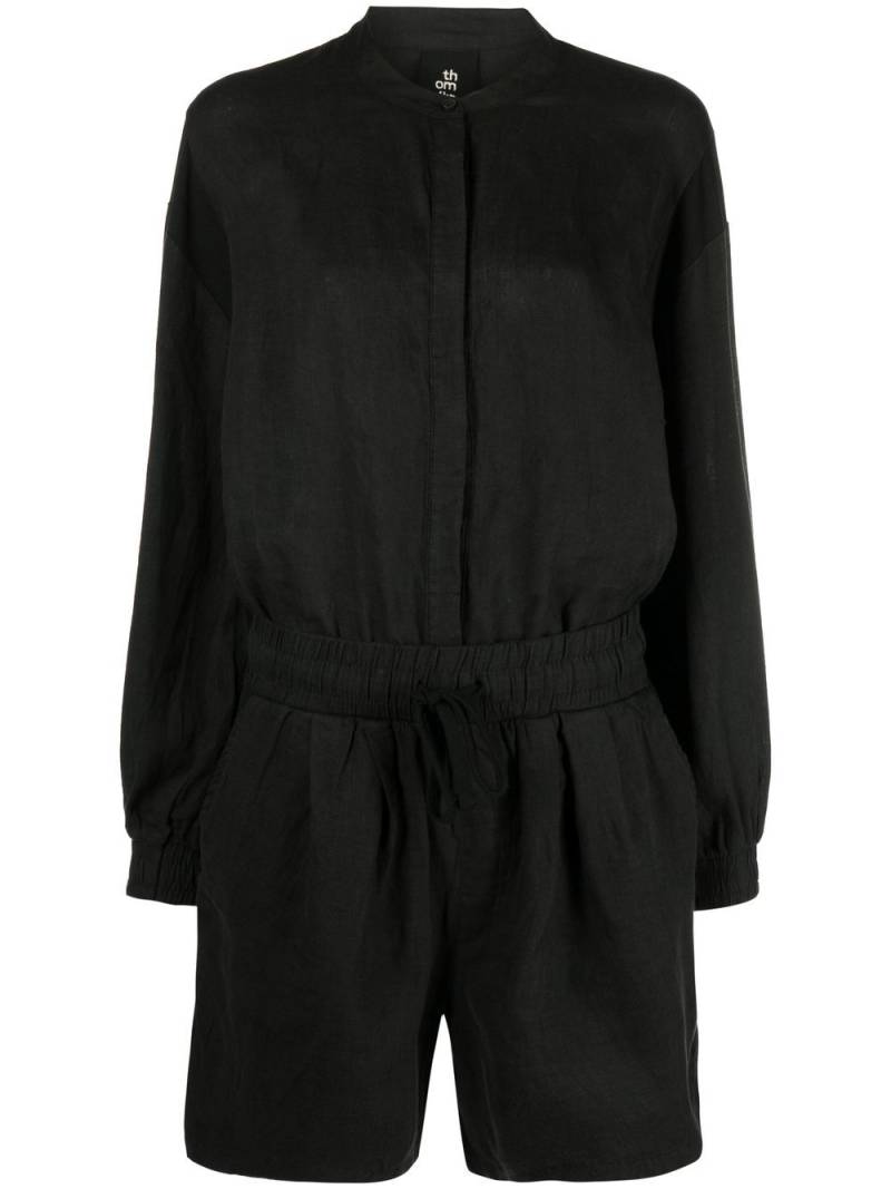 Thom Krom shirt-style linen playsuit - Black von Thom Krom