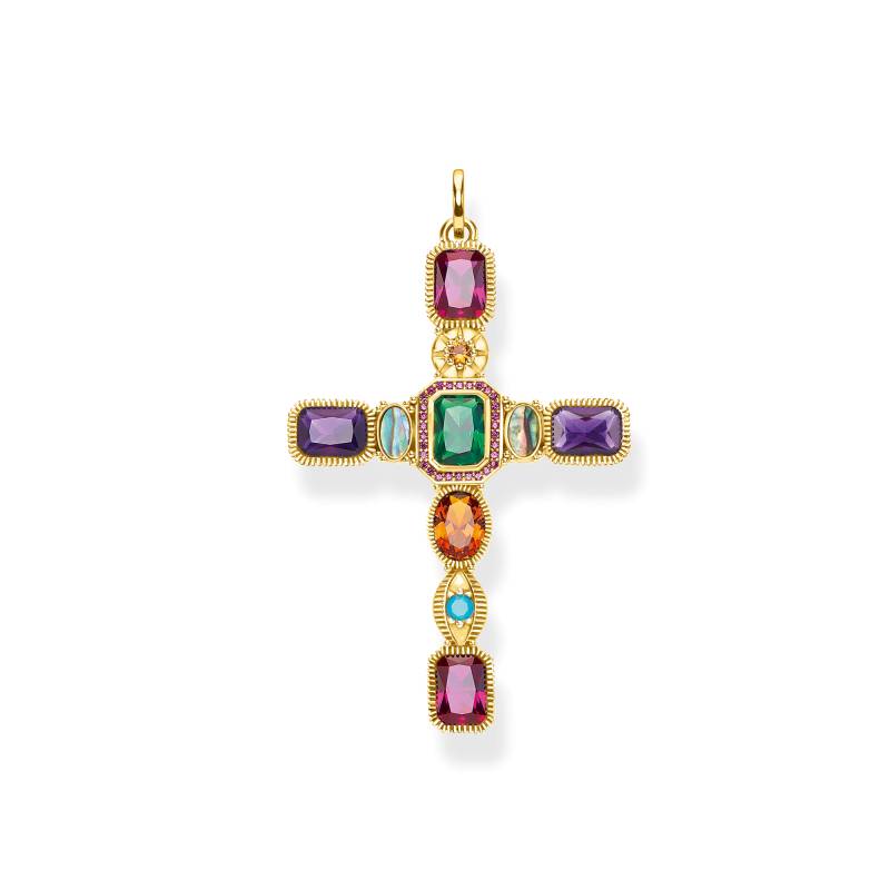 Thomas Sabo Anhänger Kreuz farbige Steine gold mehrfarbig PE859-295-7 von Thomas Sabo