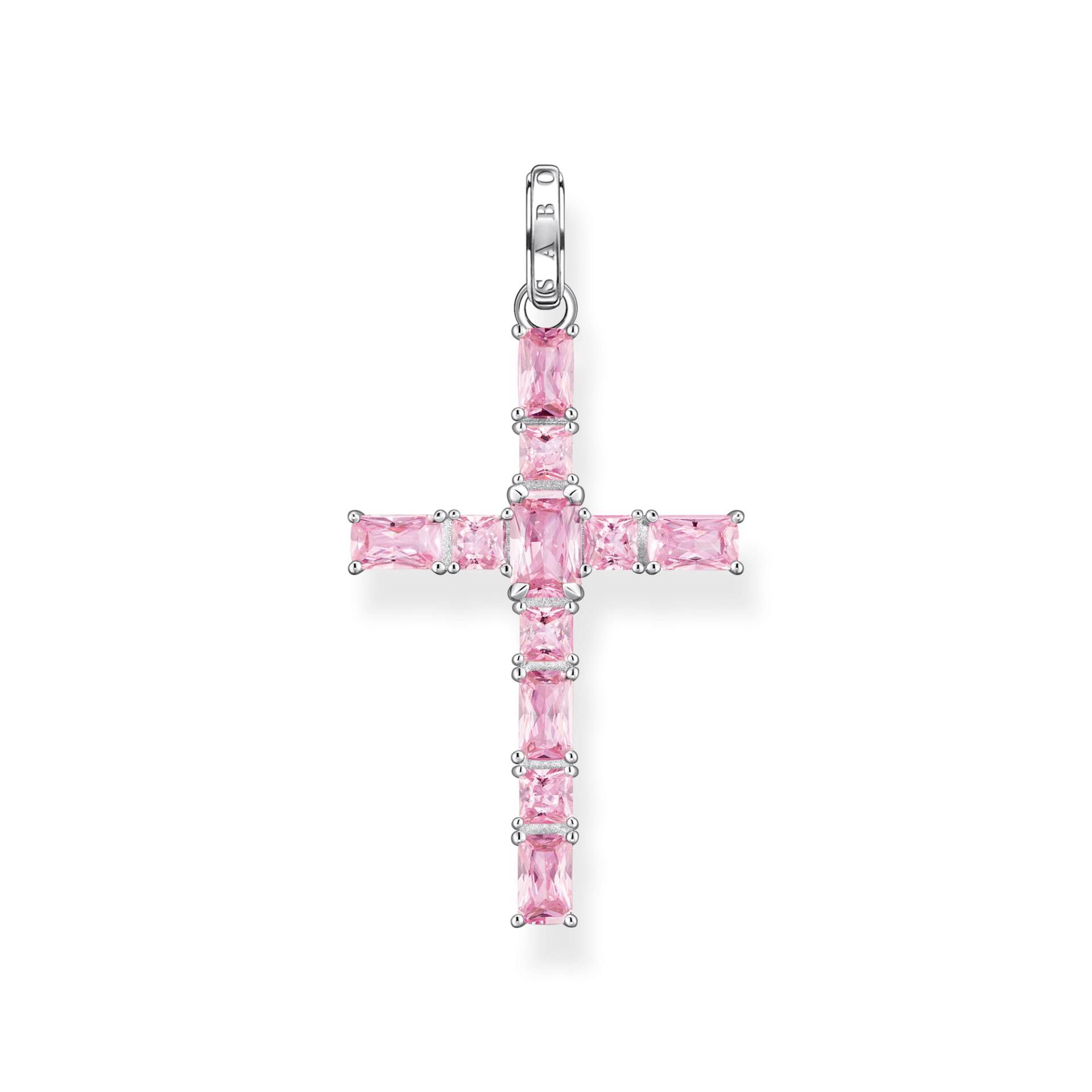 Thomas Sabo Anhänger Kreuz mit pinken Steinen Silber pink PE939-051-9 von Thomas Sabo