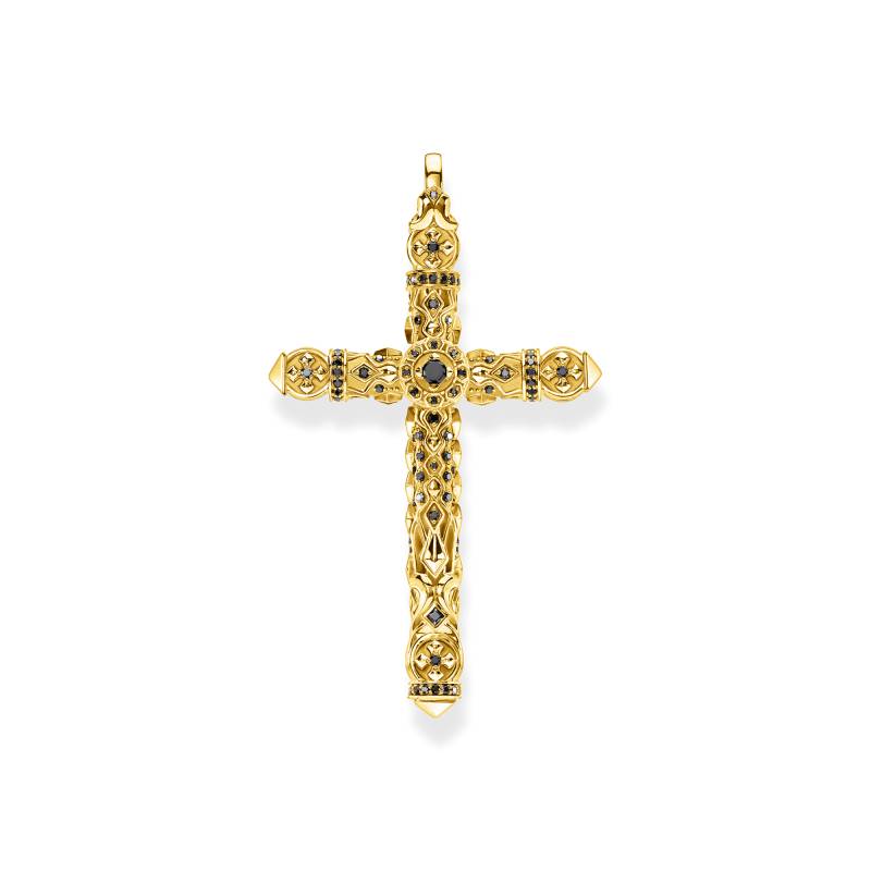 Thomas Sabo Anhänger Kreuz schwarze Steine gold schwarz PE903-414-11 von Thomas Sabo