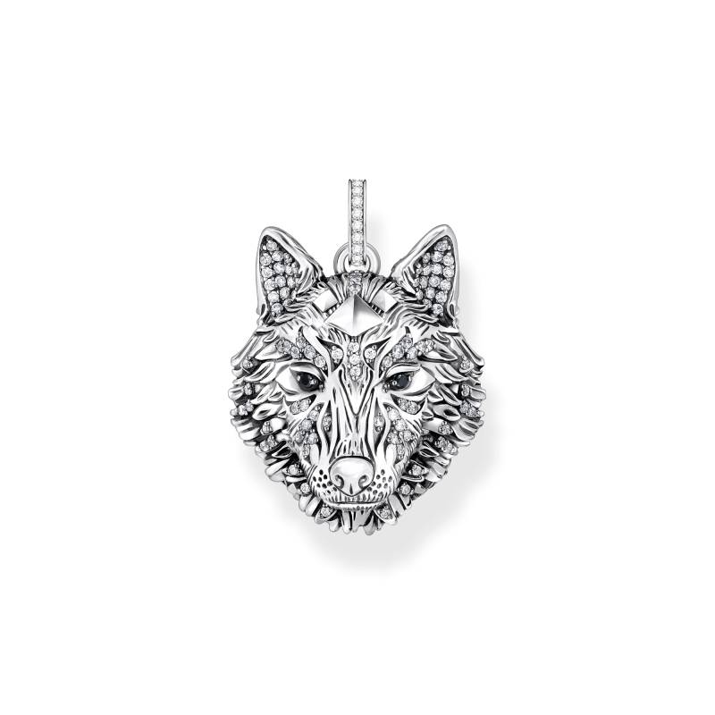 Thomas Sabo Anhänger Wolf Gesicht mit Steinen Silber geschwärzt silberfarben PE965-691-21 von Thomas Sabo