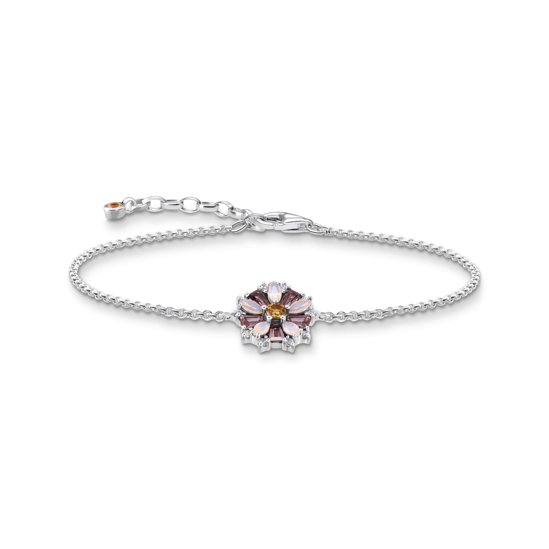 Thomas Sabo Armband Blumen farbige Steine silber mehrfarbig A2016-347-7-L19V von Thomas Sabo