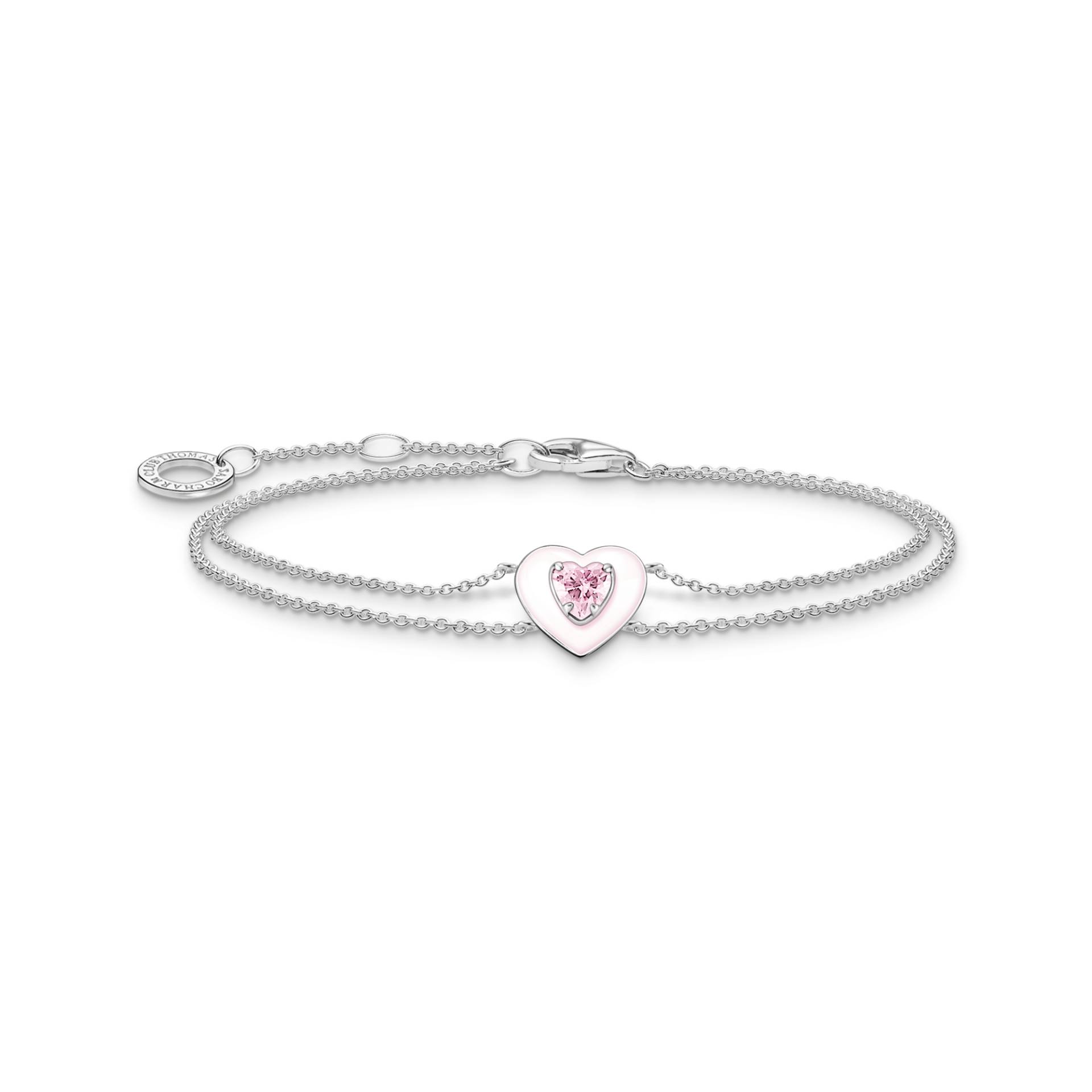 Thomas Sabo Armband Herz mit pinkem Stein Silber pink A2091-041-9-L19V von Thomas Sabo