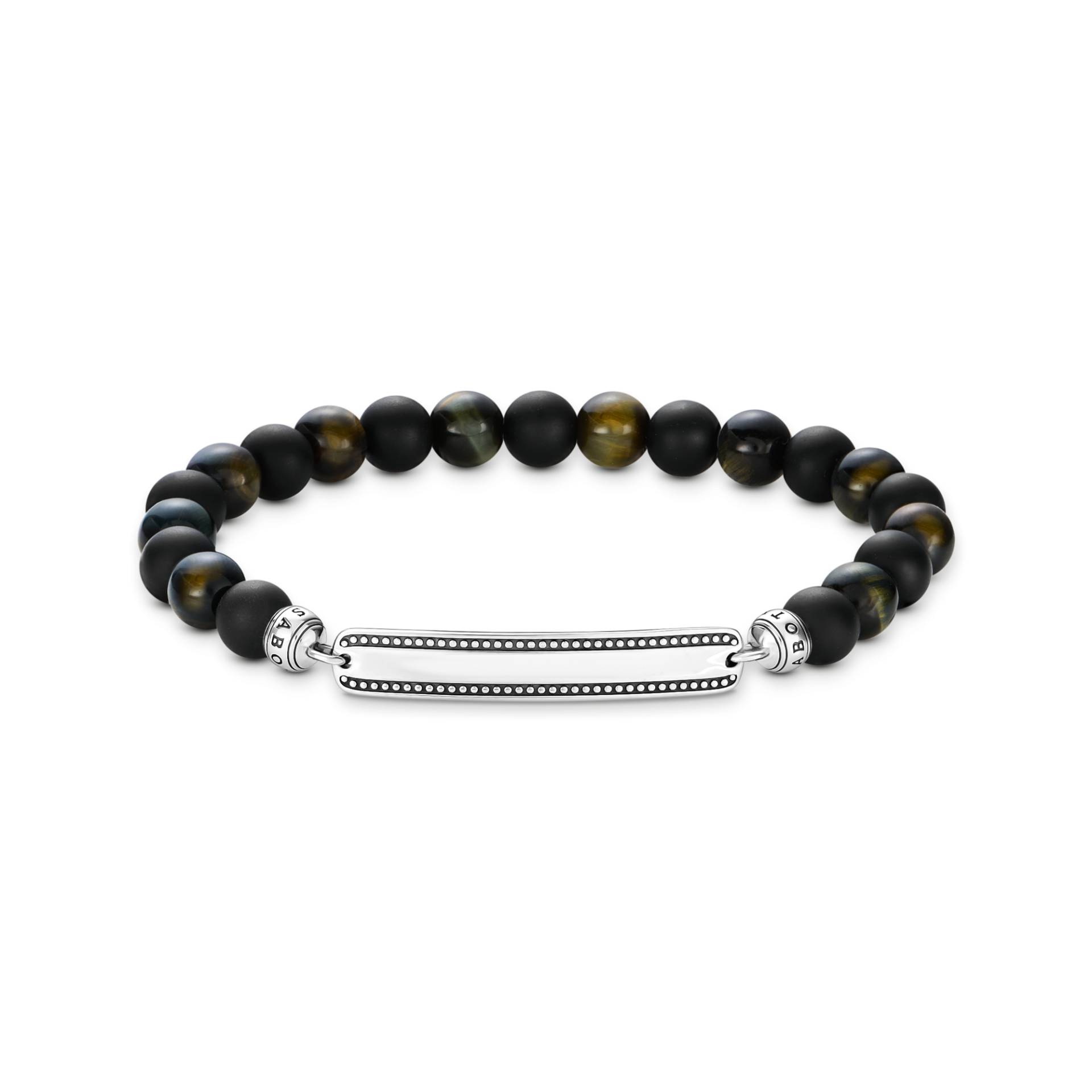 Thomas Sabo Gravur-Armband Obsidian und Tigerauge schwarz A2180-806-11-L17 von Thomas Sabo