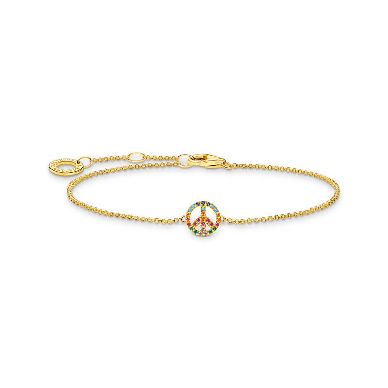 Thomas Sabo Armband Peace mit bunten Steinen gold mehrfarbig A2083-488-7-L19V von Thomas Sabo