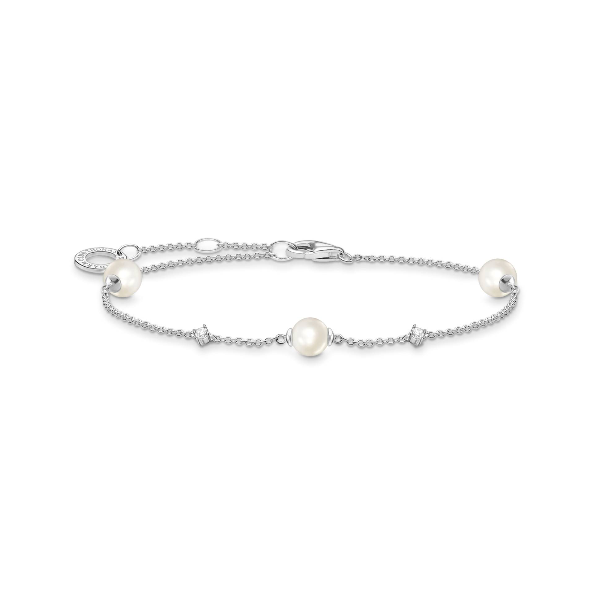 Thomas Sabo Armband Perlen mit weißen Steinen silber weiß A2038-167-14-L19V von Thomas Sabo