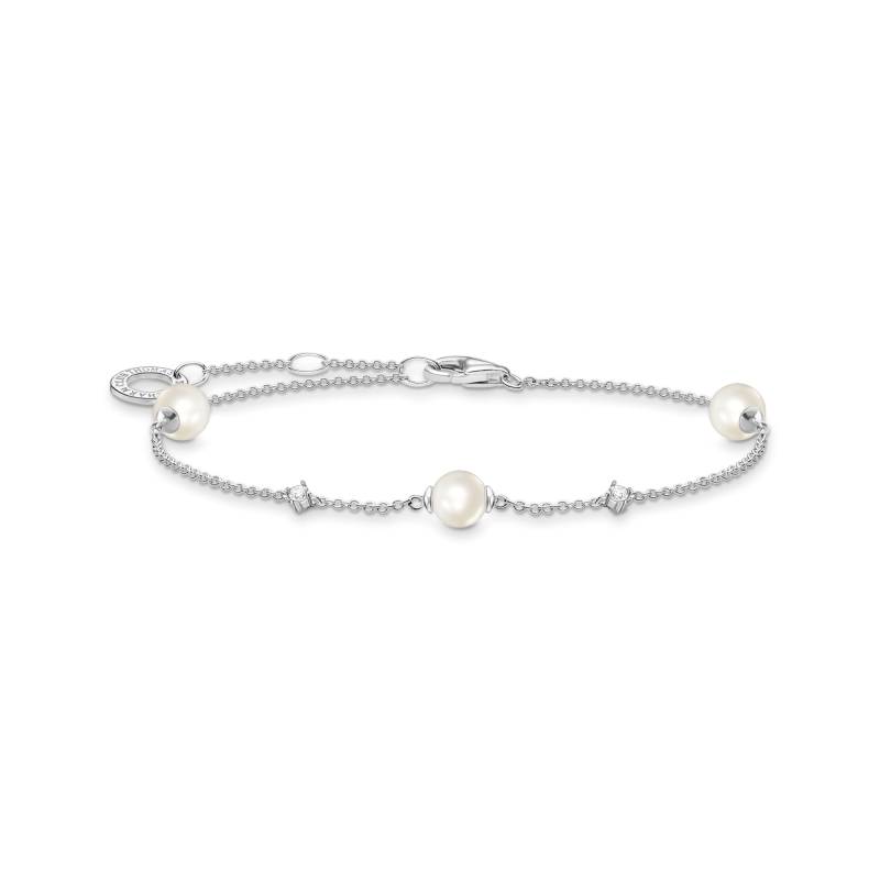 Thomas Sabo Armband Perlen mit weißen Steinen silber weiß A2038-167-14-L19V von Thomas Sabo