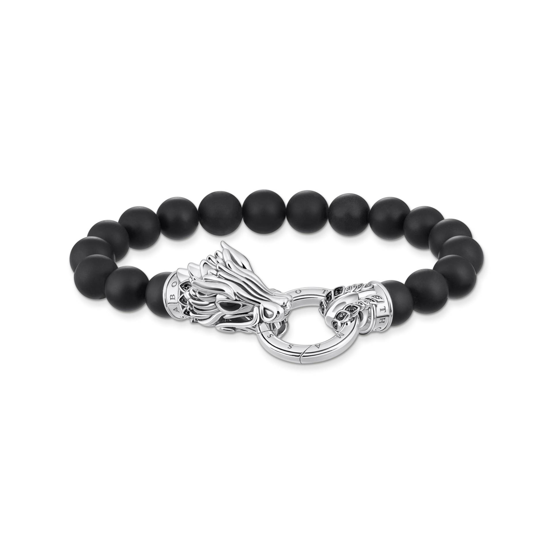 Thomas Sabo Armband aus schwarzen Beads mit Drachen-Schließe schwarz A2164-916-11-L18 von Thomas Sabo