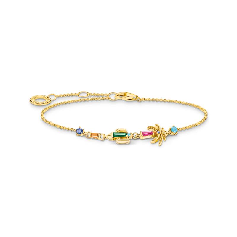 Thomas Sabo Armband mit Palme, Kaktus und bunten Steinen vergoldet mehrfarbig A2150-488-7-L19V von Thomas Sabo