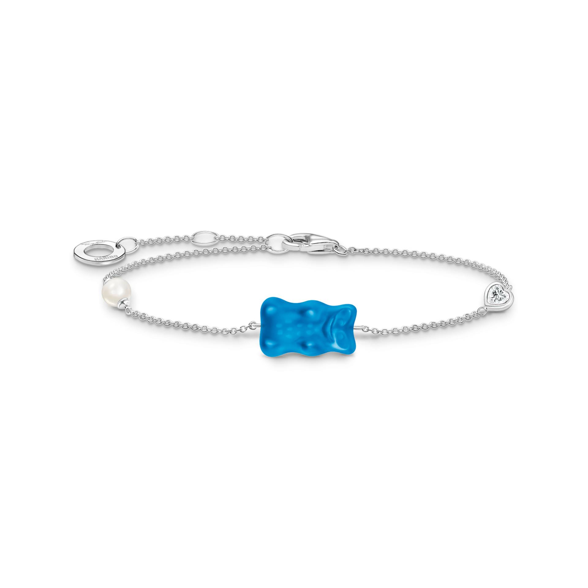 Thomas Sabo Armband mit blauem Goldbären, Perle und Stein Silber blau A2151-052-1-L19V von Thomas Sabo