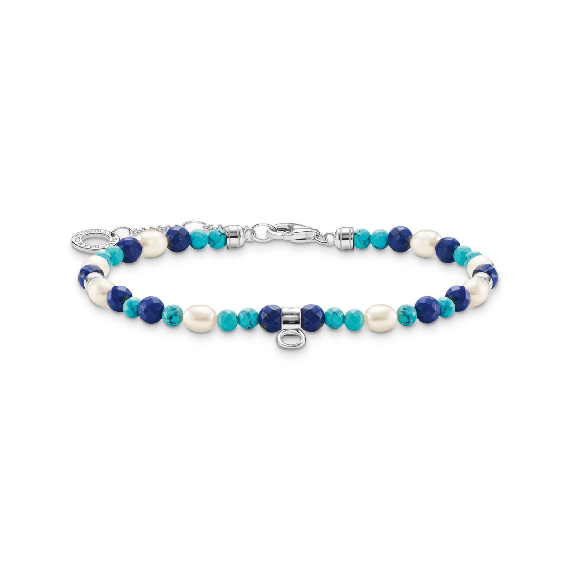 Thomas Sabo Armband mit blauen Steinen und Perlen mehrfarbig A2064-775-7-L19V von Thomas Sabo