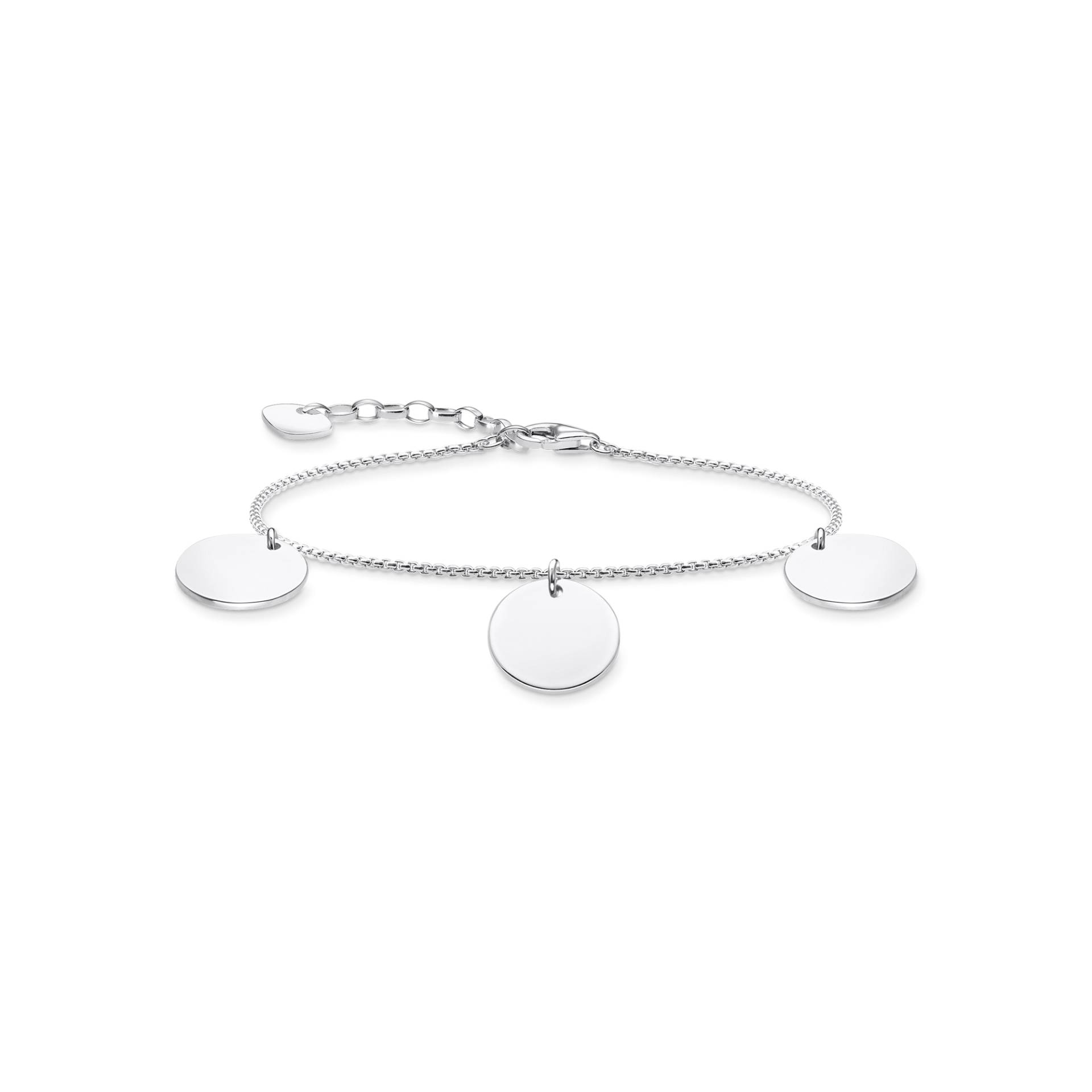 Thomas Sabo Armband mit drei Coins silber silberfarben A1961-001-21-L19V von Thomas Sabo