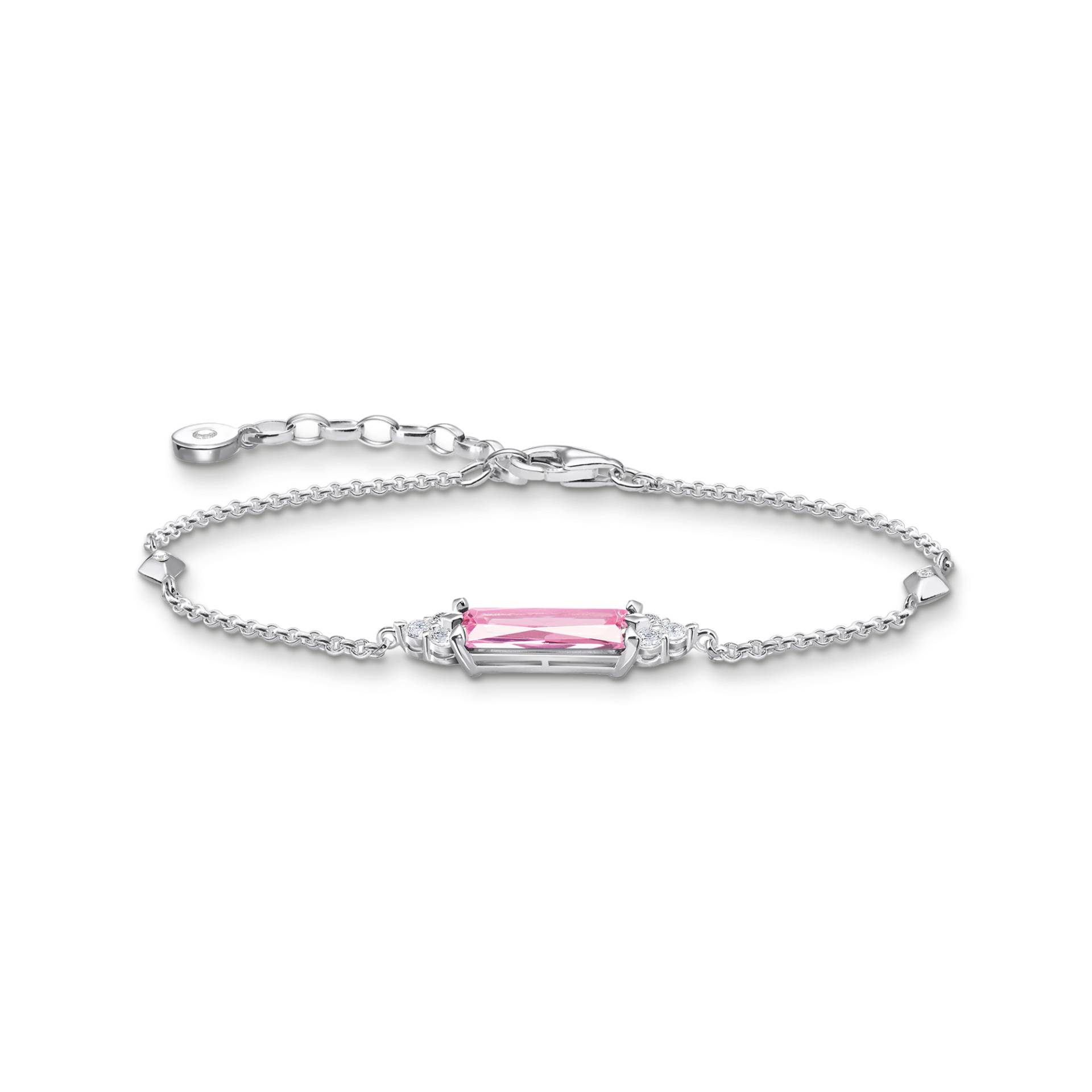 Thomas Sabo Armband mit pinken und weißen Steinen Silber pink A2018-051-9-L19V von Thomas Sabo