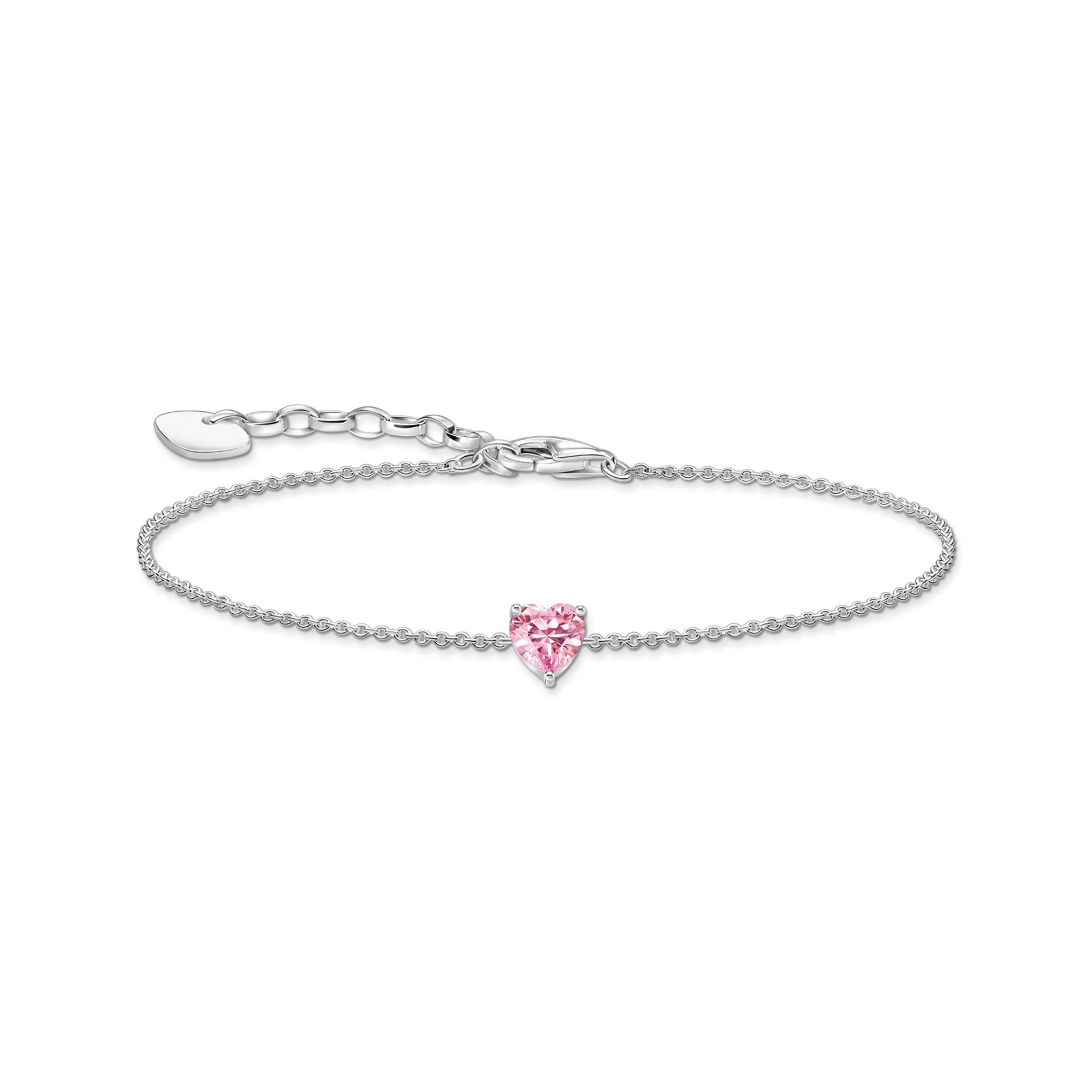 Thomas Sabo Armband mit pinkfarbenem Zirkonia-Herz Silber pink A2157-051-9-L19V von Thomas Sabo