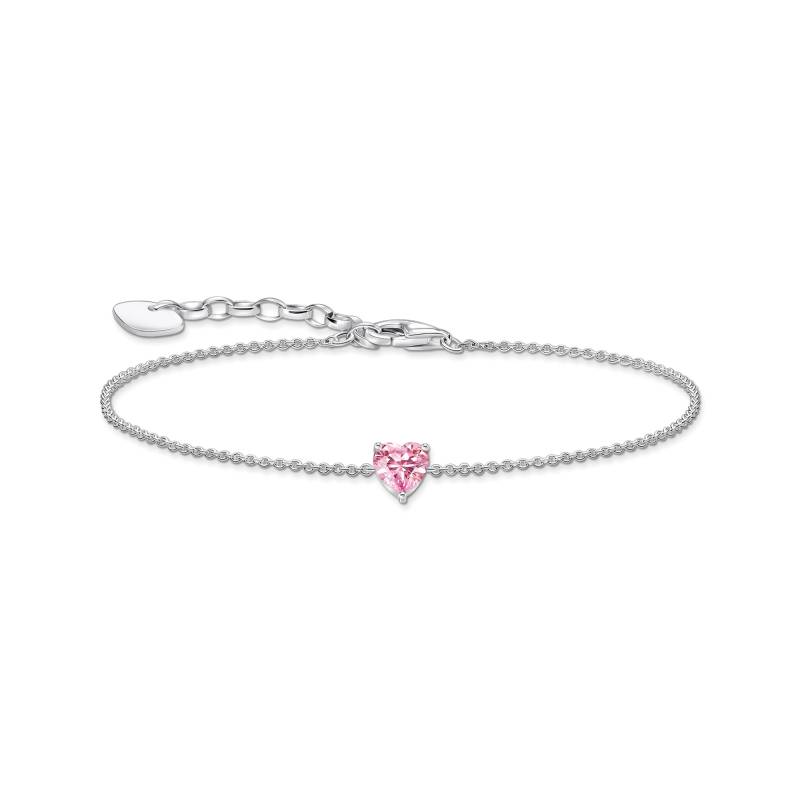 Thomas Sabo Armband mit pinkfarbenem Zirkonia-Herz Silber pink A2157-051-9-L19V von Thomas Sabo