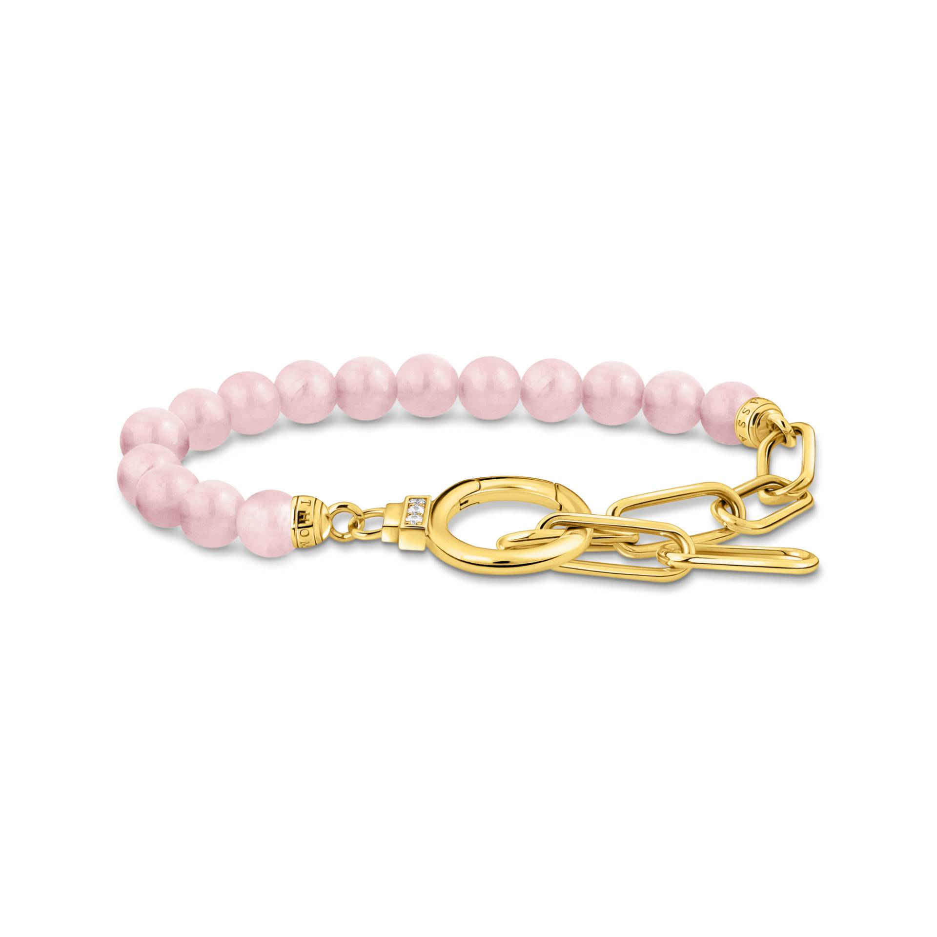 Thomas Sabo Armband mit rosa Beads und Gliederelementen vergoldet pink A2134-414-9-L19V von Thomas Sabo